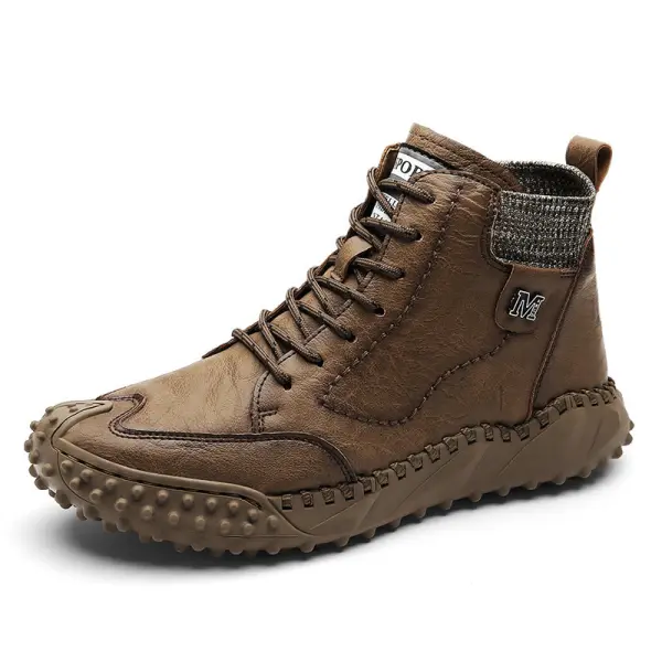 Men's Two-wear Soft Handmade High-top Martin Boots - Rabclub.com 