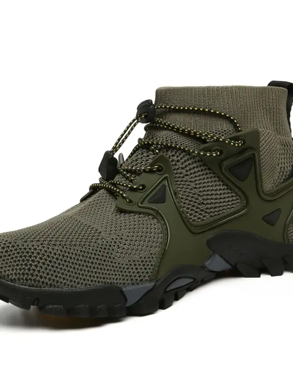 Men's Knitted Upper Breathable Lightweight Outdoor Sports Shoes - Pragmaace.com 