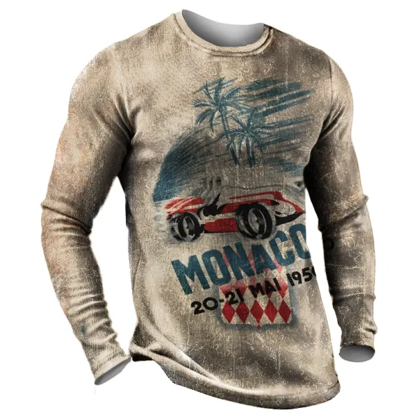 Race Car Art Monaco Printed Long Sleeved T-shirt Only ฿568 - Wayrates.com 