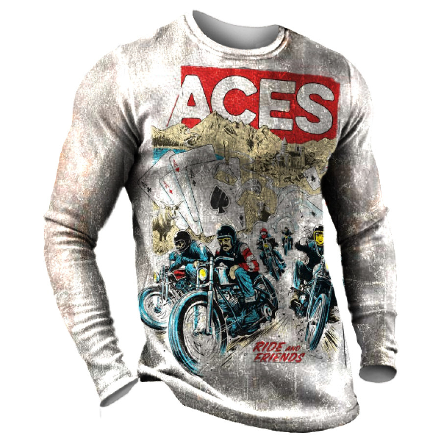 

Ride And Friends Men's Long Sleeve Crew Neck T-shirt