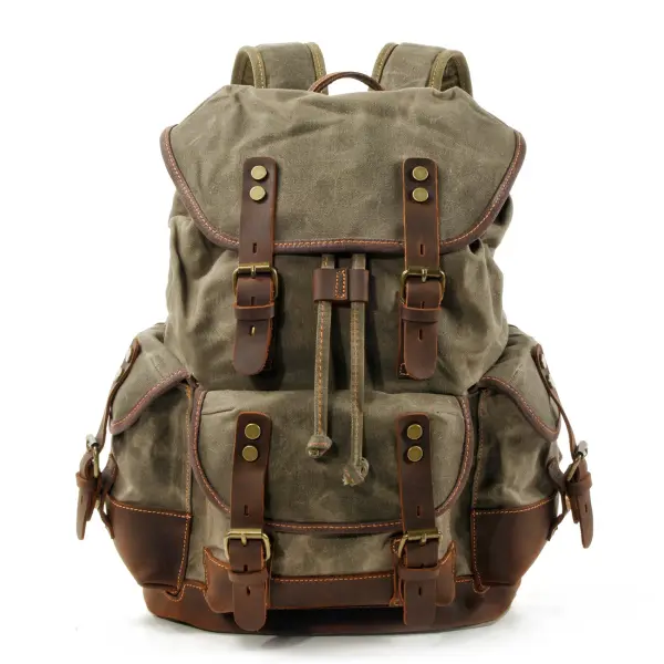 Canvas Stitching Leather Mountaineering Bag - Rabclub.com 