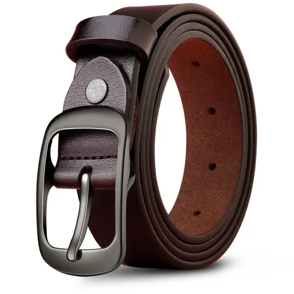 Men's Simple Pin Buckle Wear-resistant Cowhide Belt - Rabclub.com 