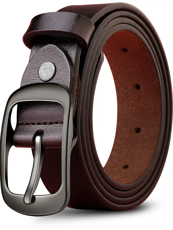 Men's Simple Pin Buckle Wear-resistant Cowhide Belt - Menwyx.com 