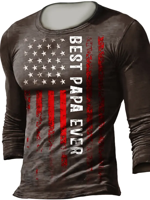 Best Papa Ever. Men's Outdoor Retro T-Shirt - Simplyion.com 