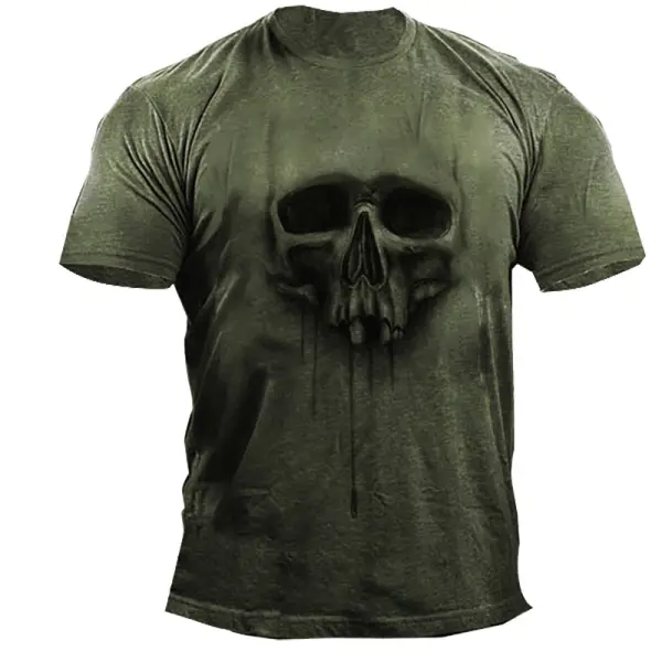 Skull Men Print Men's Tactical Cotton T-shirt - Wayrates.chimpone.com 