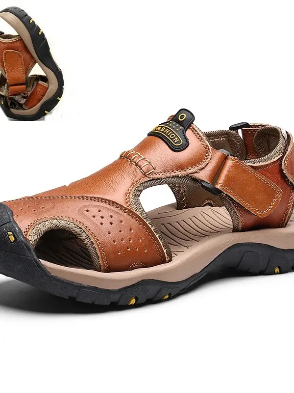 Men's Wear-resistant Soft Non-slip Leather Sandals - Pragmaace.com 