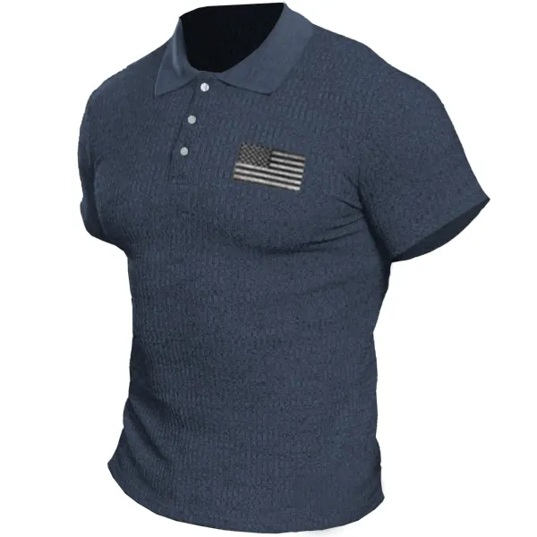 Men's Solid Knit Outdoor Tactical Polo T-Shirt - Elementnice.com 