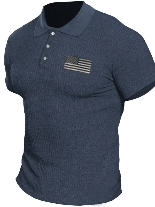 Men's Solid Knit Outdoor Tactical Polo T-Shirt - Menbarn.com 