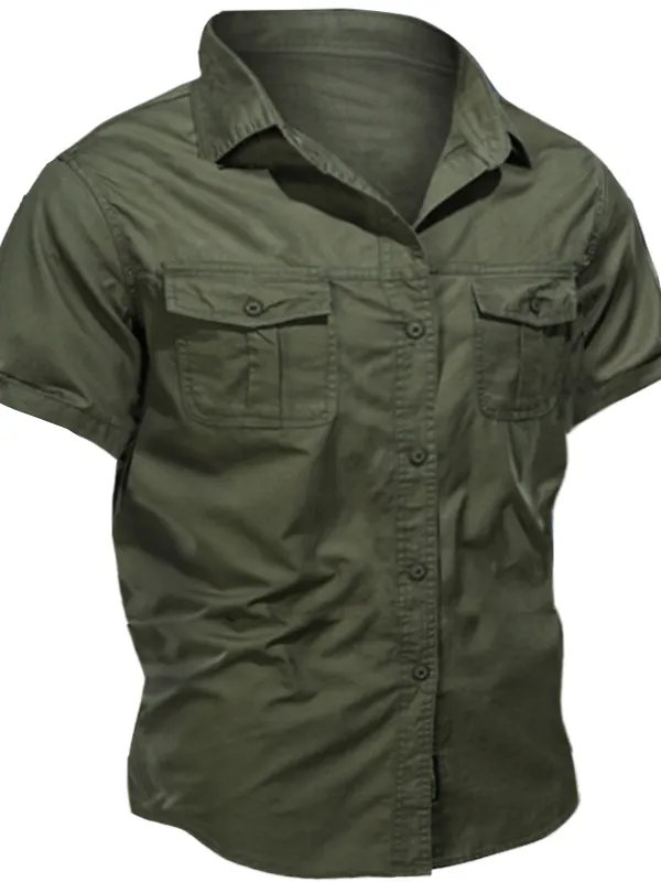 Men's Outdoor Tactical Workwear Short Sleeve Shirt - Menbarn.com 