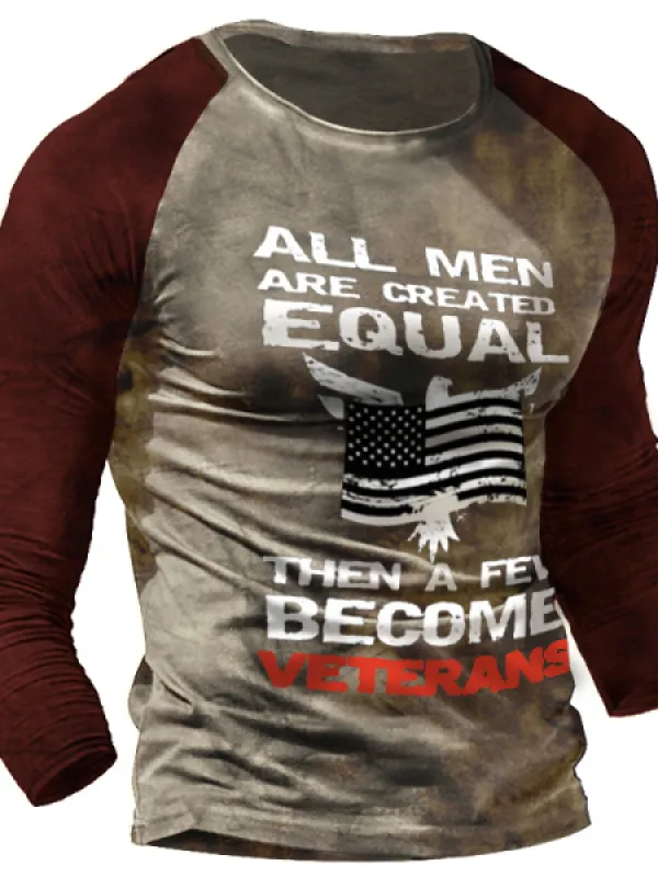 Men's War Printed Outdoor Long Sleeve Pullover Fit Round Neck T-shirt - Menbarn.com 