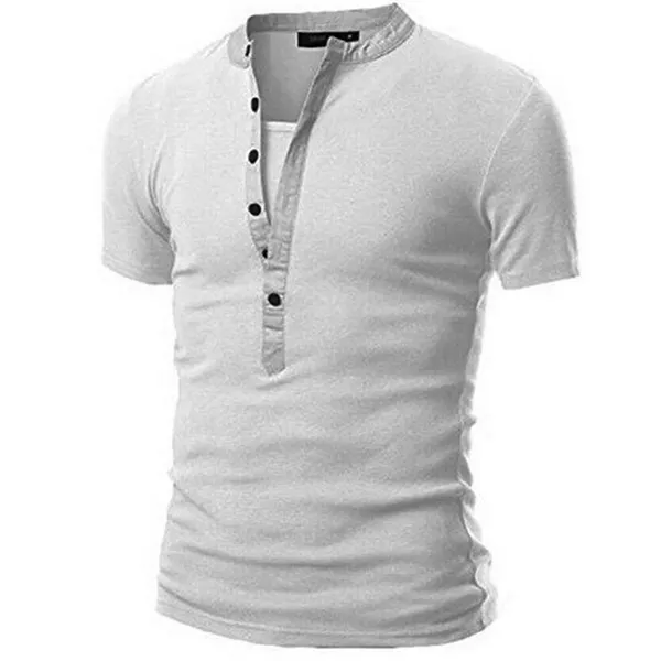 Men's Outdoor Henley Tactical Short Sleeve T-Shirt - Dozenlive.com 