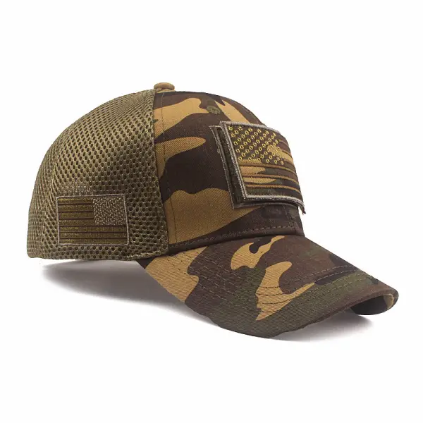 Men's Outdoor Casual Shade American Flag Camo Mesh Hat Only $7.89 - Wayrates.com 