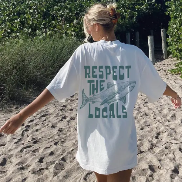 Women's Respect The Locals Shark Loose T-Shirt - Wayrates.com 