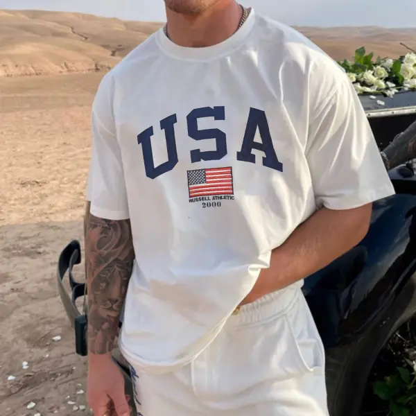 Retro Oversized USA Men's T-shirt - Wayrates.com 