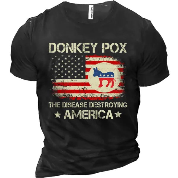 Donkey Pox The Disease Destroying America Men's Cotton Tee Only $21.99 - Cotosen.com 