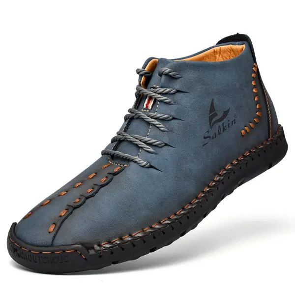 Men's Outdoor Vintage Handmade Leather Martin Boots - Elementnice.com 