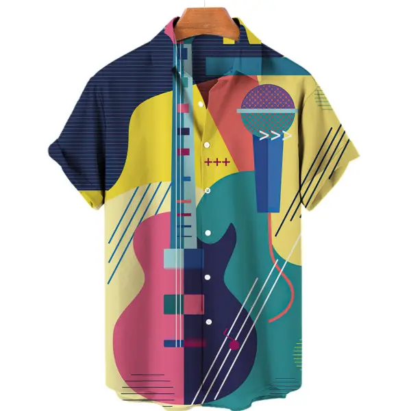 Men's Music Beach Short Sleeve Shirt - Honeylop.chimpone.com 