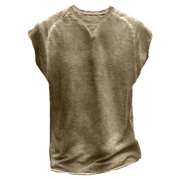 Men's Vintage Raw Edge Sleeveless T-Shirt Only $18.99 - Rabclub.com 