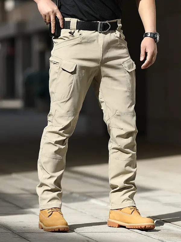 Men's quick dry elastic fabric tear resistant tactical Multi Pocket Cargo Pants 