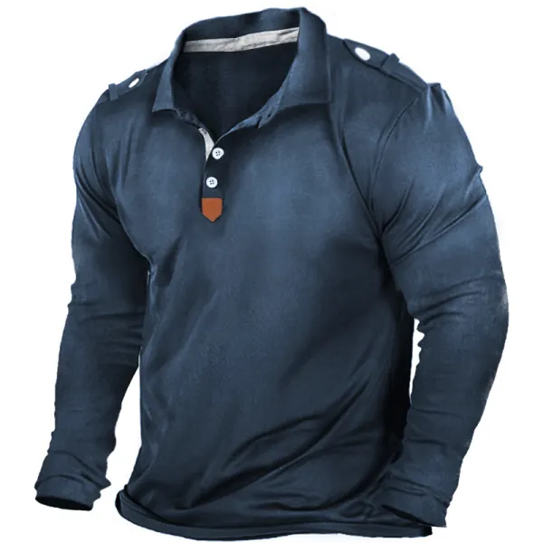 Men's Outdoor Military Tactical Long Sleeve Polo Shirt - Elementnice.com 