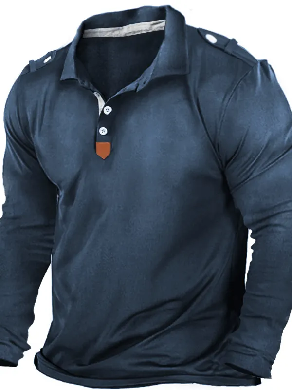 Men's Outdoor Military Tactical Long Sleeve Polo Shirt - Menbarn.com 