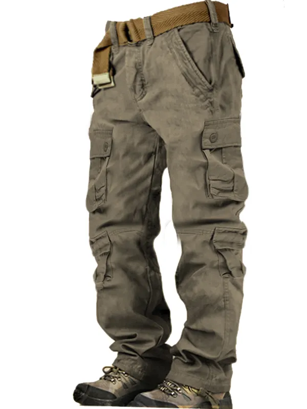 Men's Multi-pocket Outdoor Cotton Cargo Pants - Menwyx.com 