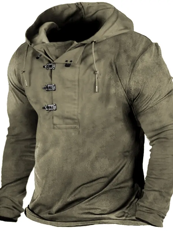 Men's Retro Outdoor Training Hooded T-Shirt - Menwyx.com 