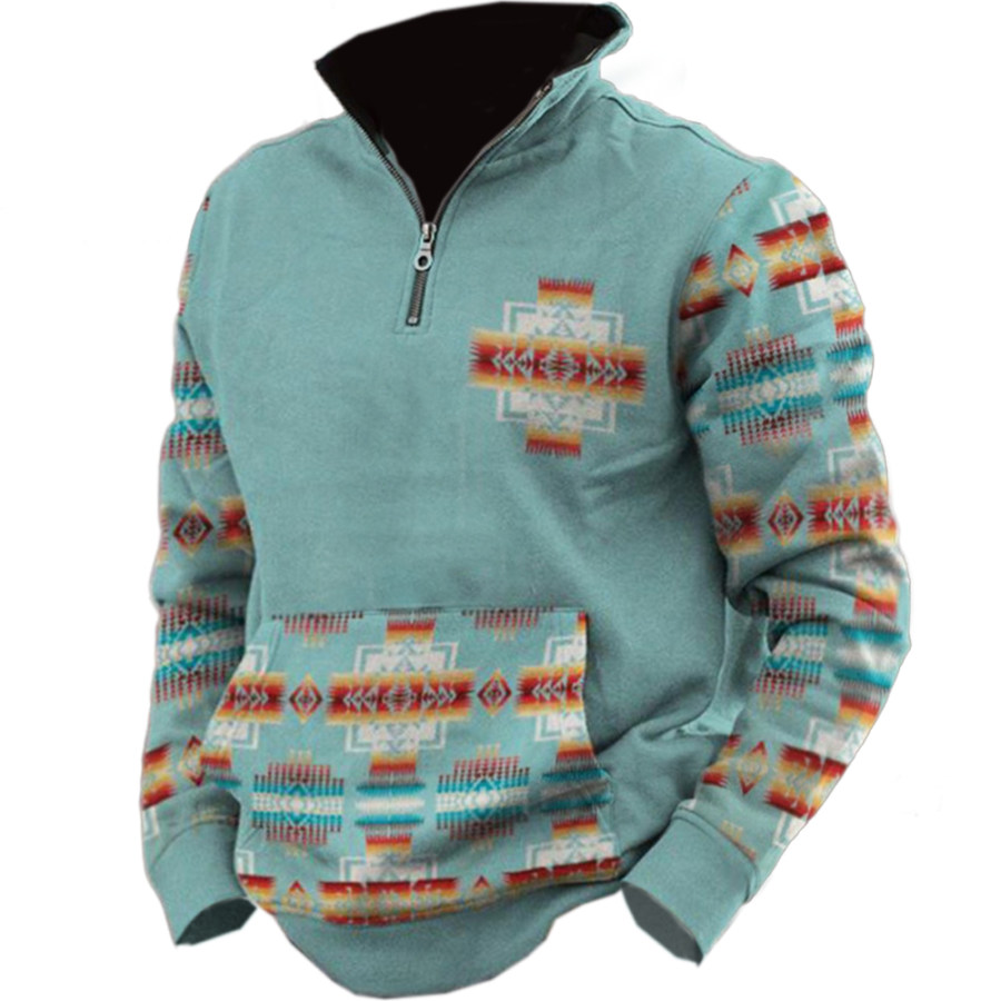 

Men's Retro Western Ethnic Printed Sweatshirt