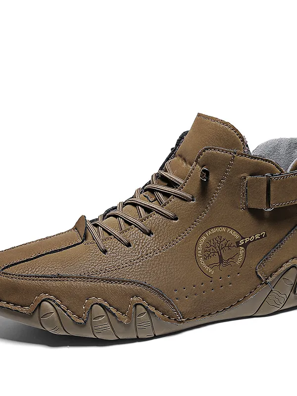 Men's Leather Lace-Up Lightweight Handmade Casual Shoes - Pragmaace.com 