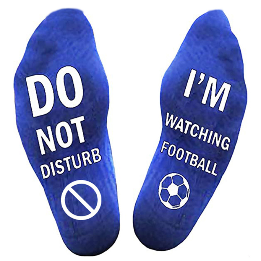 

Don't Disturb Watching Football Men's Breathable Cotton Sports Socks