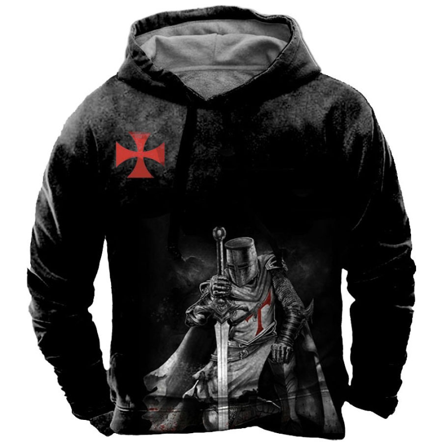 

Men's Paladin Cross Print Hoodie