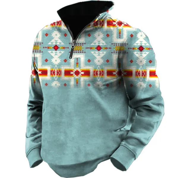 Men's Retro Western Ethnic Printed Sweatshirt Only $20.89 - Wayrates.com 