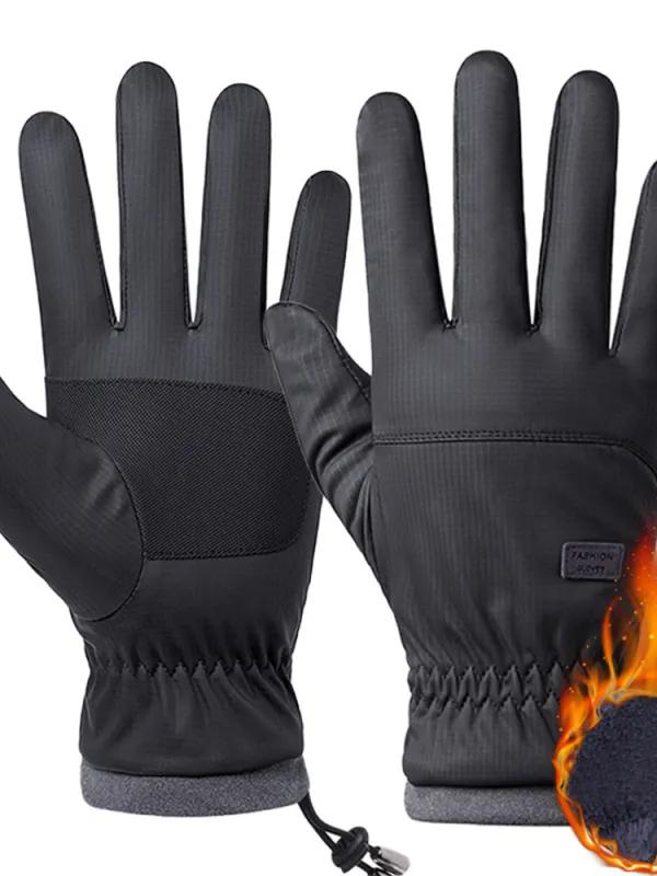 Men's Warm Fleece Non-slip Outdoor Sports Windproof Gloves - Pragmaace.com 