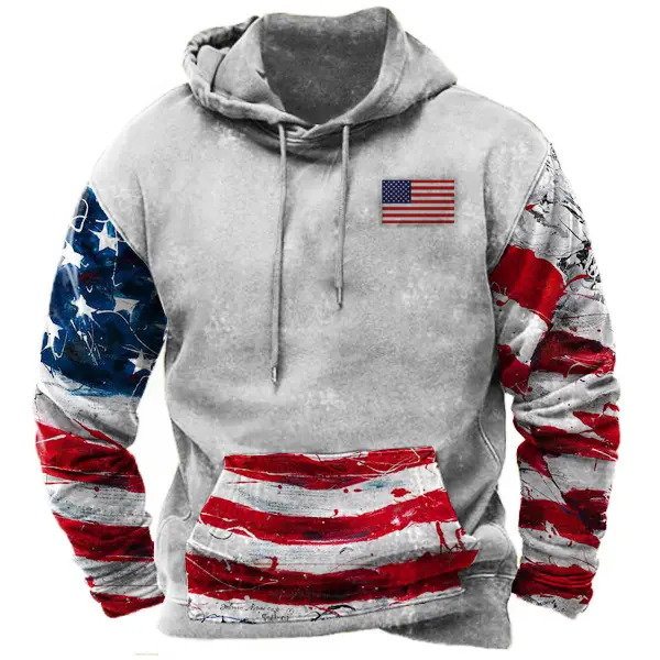 Men's Pocket American Flag Hoodie Only $31.89 - Wayrates.com 