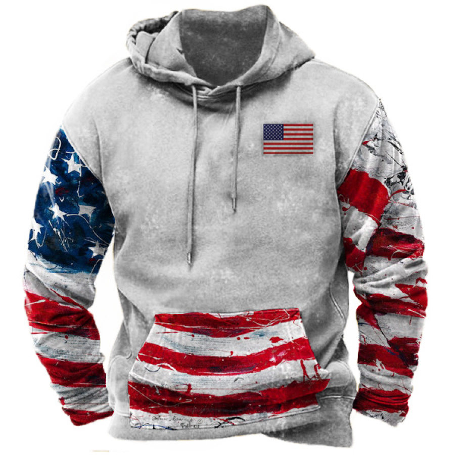 

Men's Pocket American Flag Hoodie