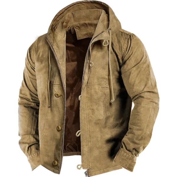 Men's Outdoor Tactical Retro Cargo Hooded Jacket - Anurvogel.com 