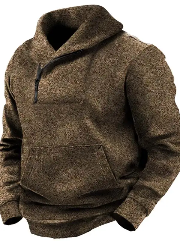Men's Retro Outdoor Tactical Fleece Warm Half-Zip Sweatshirt - Pragmaace.com 