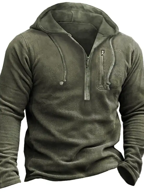 Men's Outdoor Tactical Fleece Warm Zip Hoodie - Pragmaace.com 
