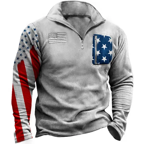 Men's American Flag Winter Sweatshirt - Wayrates.com 