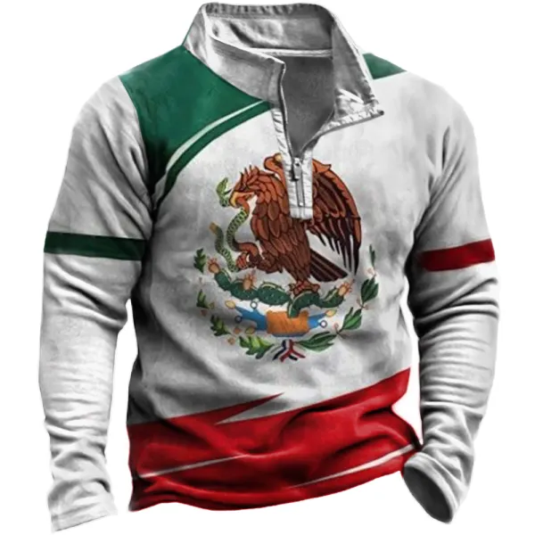 Men's 2022 World Cup Mexico Flag Soccer Sweatshirt - Kalesafe.com 
