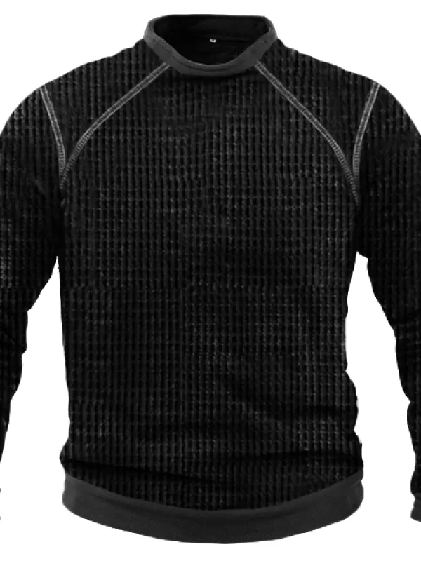 Men's Waffle Casual Sweatshirt - Menwyx.com 