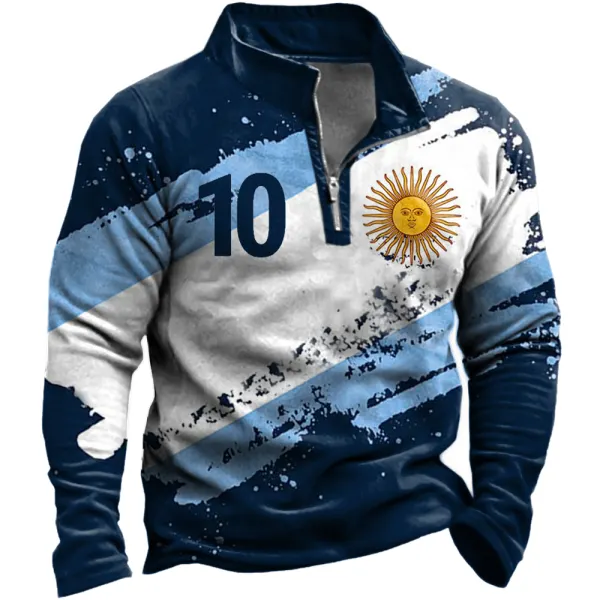 Men's 2022 World Cup Argentina Flag Soccer Sweatshirt - Anurvogel.com 
