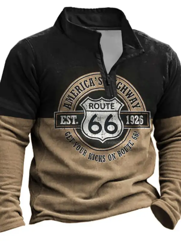 Men's Outdoor Route 66 Quarter Zip Sweatshirt 