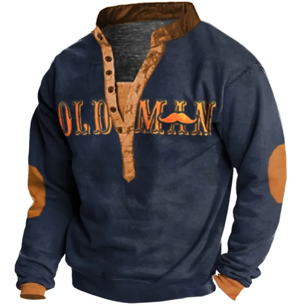 Men's Vintage Colorblock Henley Neck Sweatshirt Only $21.89 - Wayrates.com 