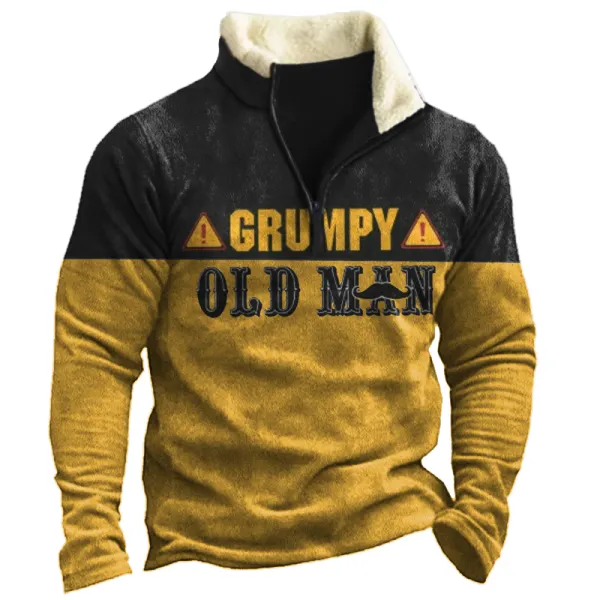Grumpy Old Man Men's Colorblock Zipper Sweatshirt Only $19.89 - Wayrates.com 