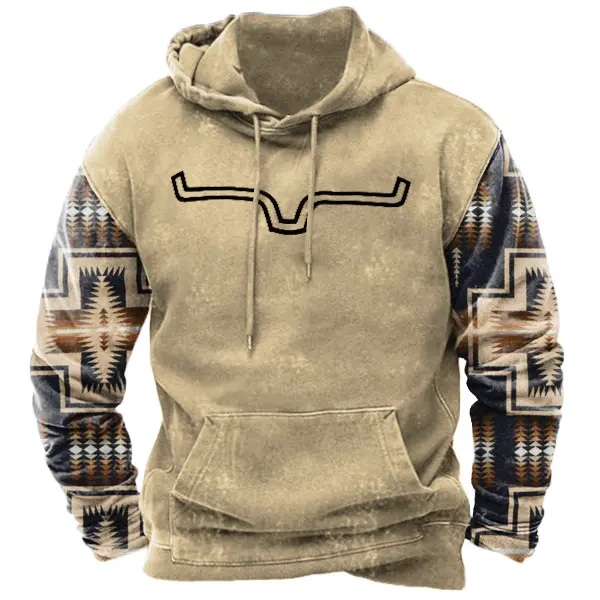 Aztec Cowboy Men's Hoodie - Chrisitina.com 