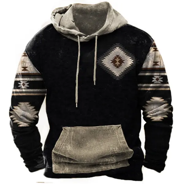 Aztec Cowboy Men's Hoodie - Elementnice.com 