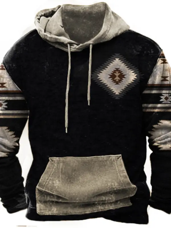 Aztec Cowboy Men's Hoodie - Pragmaace.com 