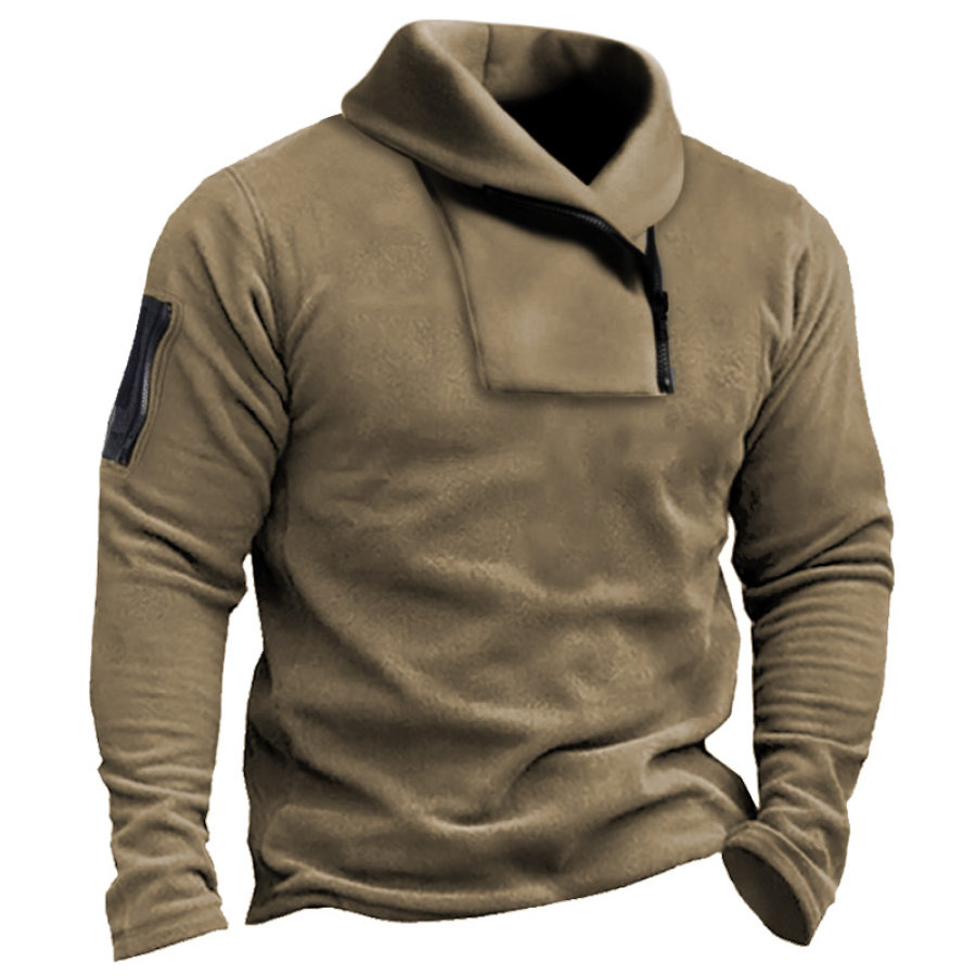 

Men's Vintage Outdoor Training Zipper Pocket Tactical Sweatshirt