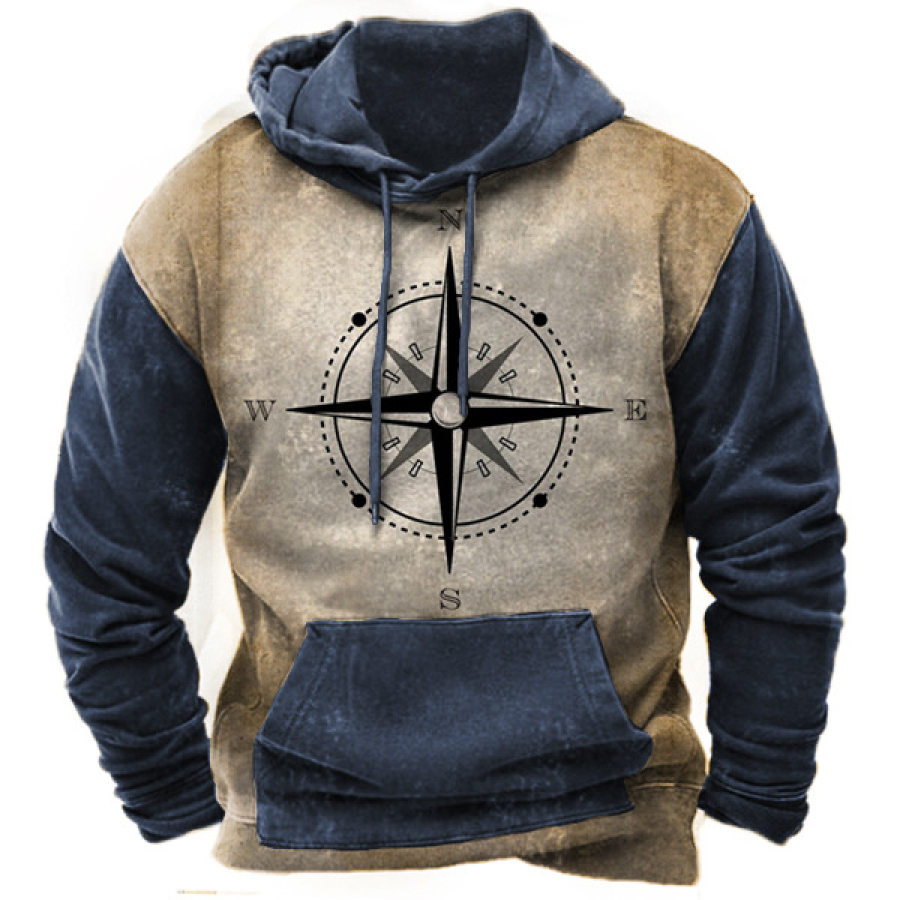 

Men's Vintage Nautical Compass Nautical Print Hoodie